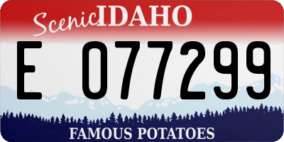ID license plate E077299