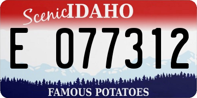 ID license plate E077312