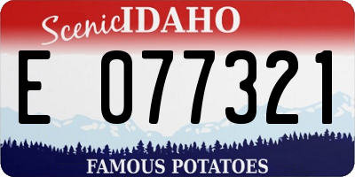 ID license plate E077321