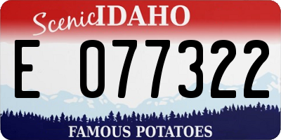 ID license plate E077322