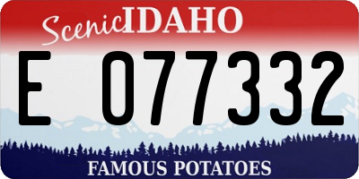 ID license plate E077332