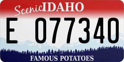 ID license plate E077340