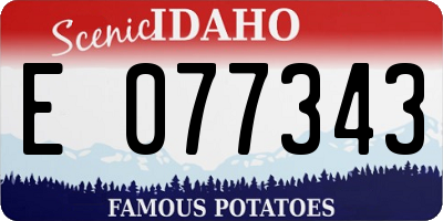 ID license plate E077343