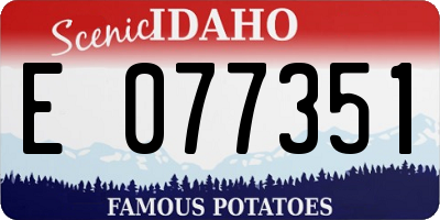 ID license plate E077351