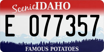 ID license plate E077357
