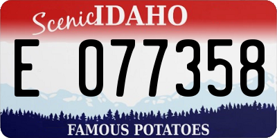 ID license plate E077358