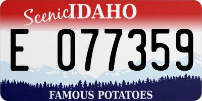 ID license plate E077359