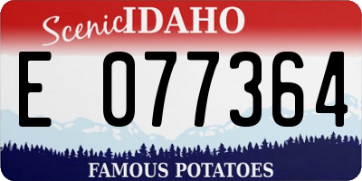 ID license plate E077364