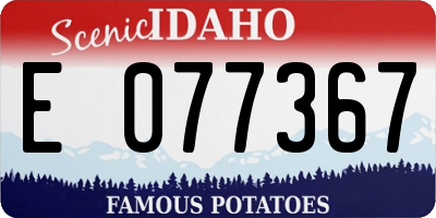 ID license plate E077367