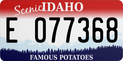 ID license plate E077368