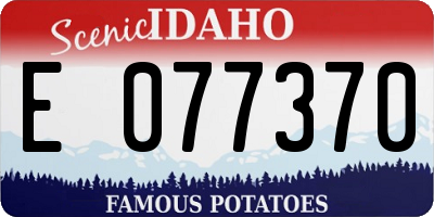 ID license plate E077370