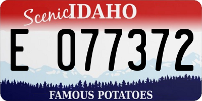 ID license plate E077372