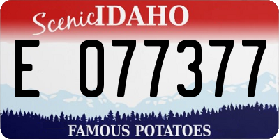 ID license plate E077377