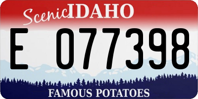 ID license plate E077398