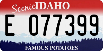 ID license plate E077399