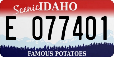 ID license plate E077401