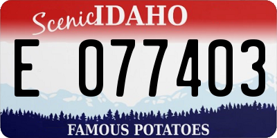ID license plate E077403