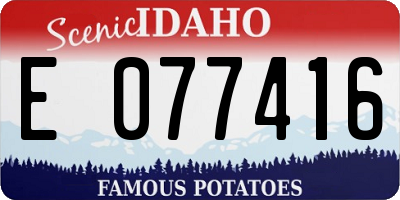 ID license plate E077416
