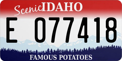ID license plate E077418