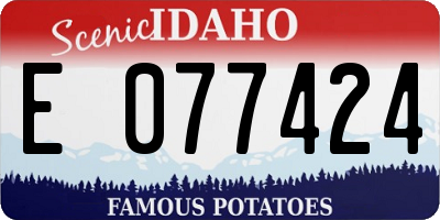 ID license plate E077424
