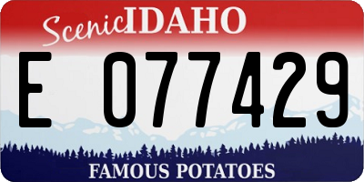ID license plate E077429