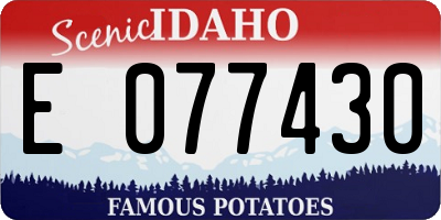 ID license plate E077430