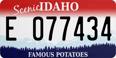 ID license plate E077434