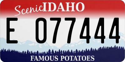 ID license plate E077444