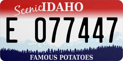 ID license plate E077447
