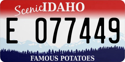 ID license plate E077449