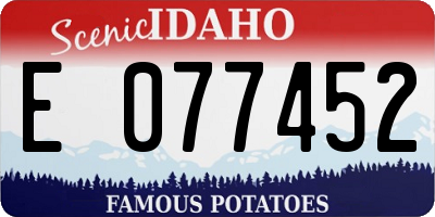 ID license plate E077452