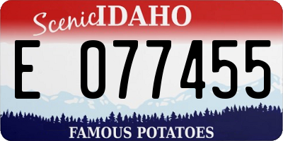 ID license plate E077455