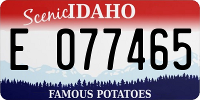 ID license plate E077465