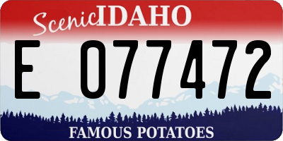 ID license plate E077472