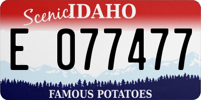 ID license plate E077477