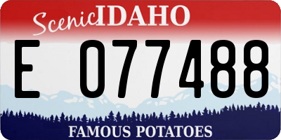 ID license plate E077488