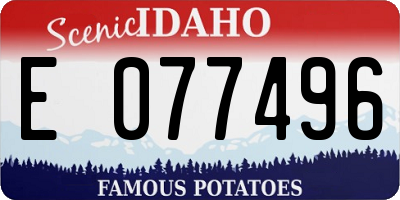 ID license plate E077496