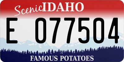 ID license plate E077504