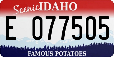 ID license plate E077505