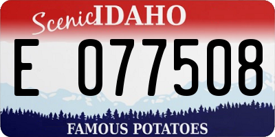 ID license plate E077508
