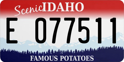 ID license plate E077511