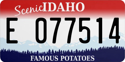 ID license plate E077514