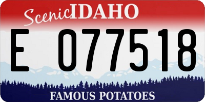 ID license plate E077518