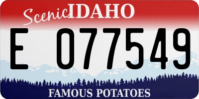 ID license plate E077549