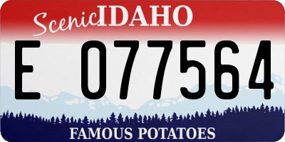 ID license plate E077564