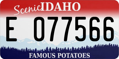 ID license plate E077566