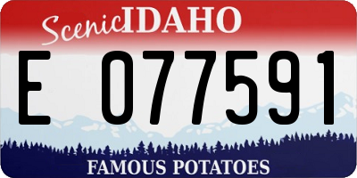 ID license plate E077591