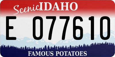 ID license plate E077610
