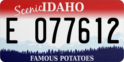 ID license plate E077612