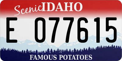 ID license plate E077615